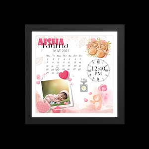 Editable Birth Stats Print: Personalized Newborn Gift, Nursery Decor (PDF Download, 18x18 inches)