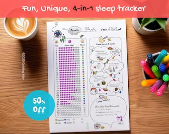 2025 bullet journal sleep tracker, dream journal, monthly journal insert, instant download, selfcare journal, dream tracker, A4/A5/US letter