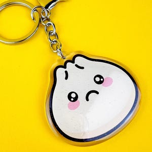 Portachiavi kawaii a forma di gnocco triste - Regali kawaii, portachiavi carino, regalo perfetto per la tua migliore amica, portachiavi in acrilico alla moda
