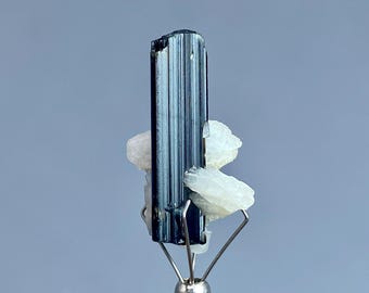 Black Tourmaline Crystal on Feldspar: Raw Energy Healing Stone, 18 Carat