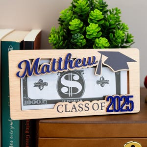 Portamonedas de graduación de 2025, regalo personalizado de graduación universitaria y de secundaria, tarjeta de la generación de 2025 con bolsillo para efectivo, idea de regalo de graduación