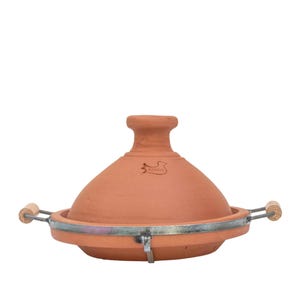 Handmade Moroccan Terracotta Tagine Pot with Lid, Lead-Free Clay Cookware, Traditional Slow Cooker for Oven & Stovetop (Use with Diffuser)