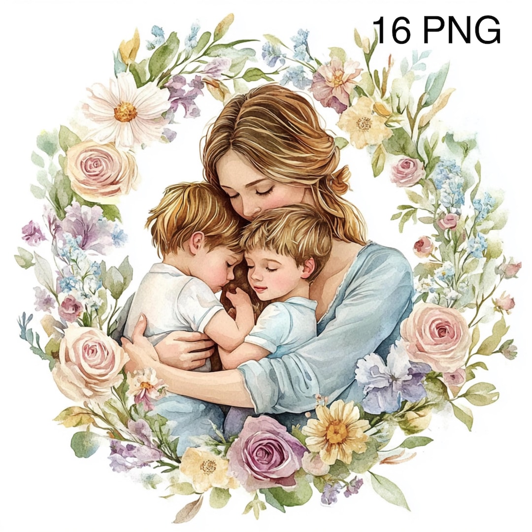 16 PNG Watercolor Mother's Day Clipart Mom and Baby Clipart Mother ...