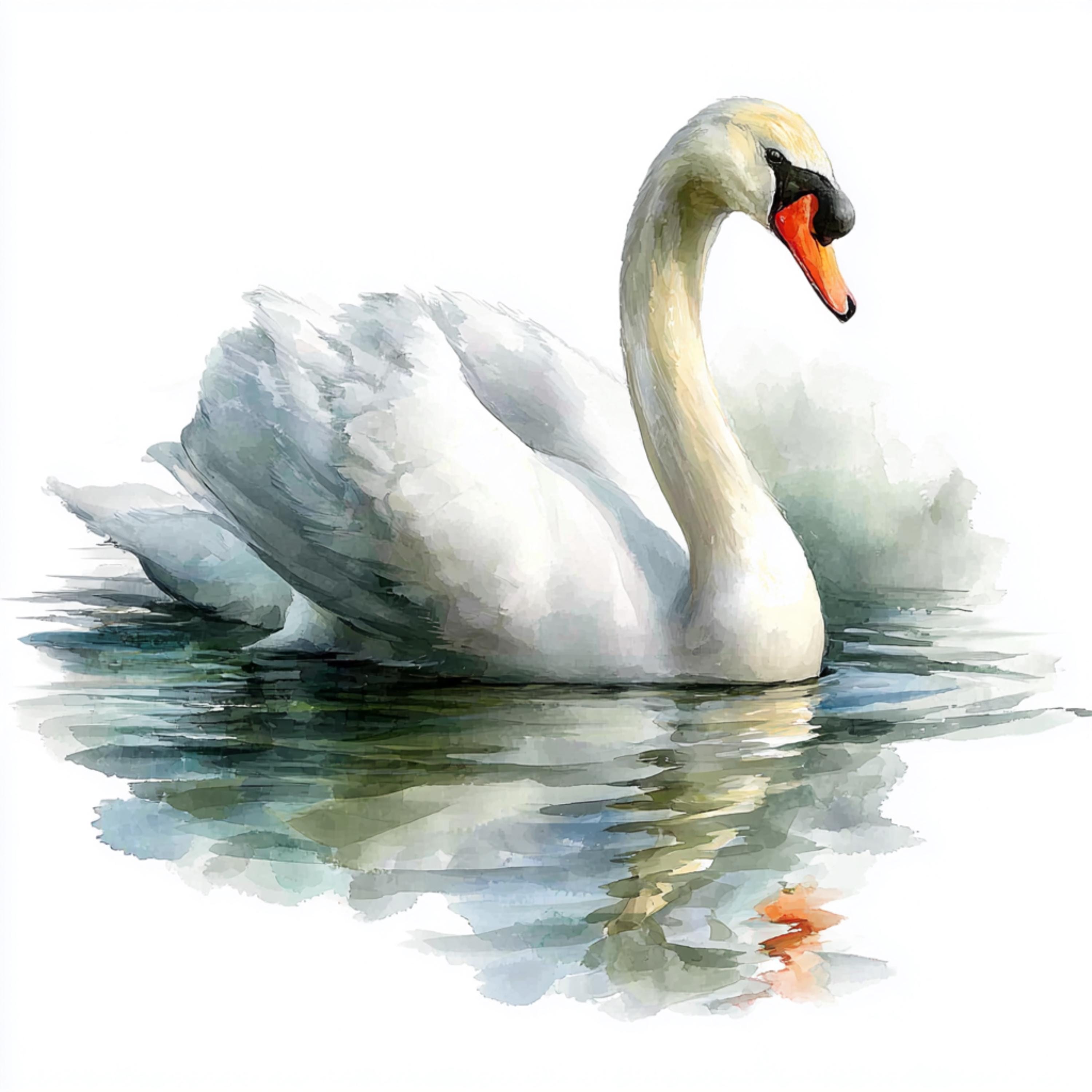 15 PNG Swan Clipart Watercolor Swan Illustration Royal Swan Images ...