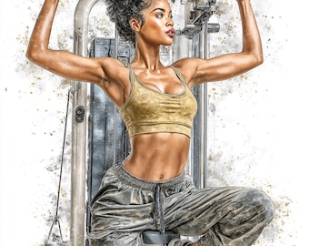 23 PNG Fitness Black Women American Gym Girl Workout Gym Girls Black Fashion Women Fitness Clipart for Planner Black Girl Clipart African