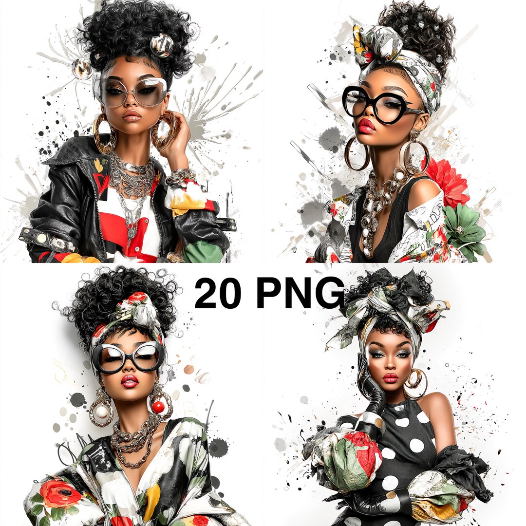 20 PNG African American Woman Pink Clipart Black Fashion Models ...