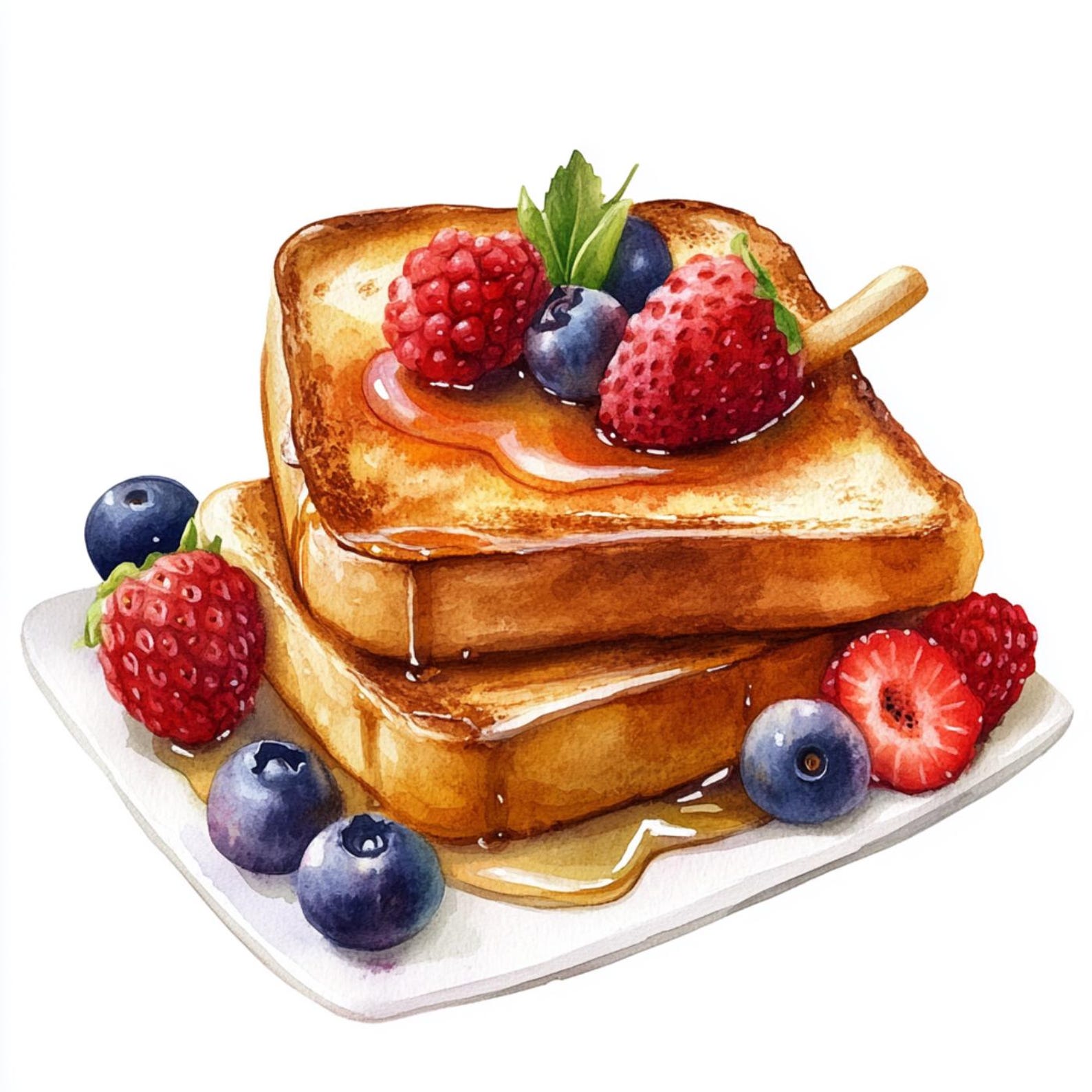 12 PNG Watercolor French Toast Clipart, Digital Food Clipart, Junk ...