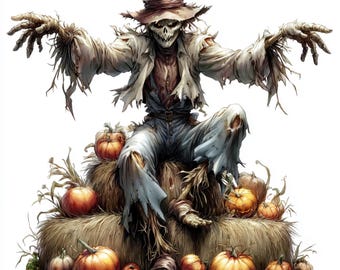 16 PNG Scary Scarecrow Clipart Pumpkin Patch Scarecrow Scarecrow Graphics Halloween Sublimation Digital download Scarecrow fall Paper Craft