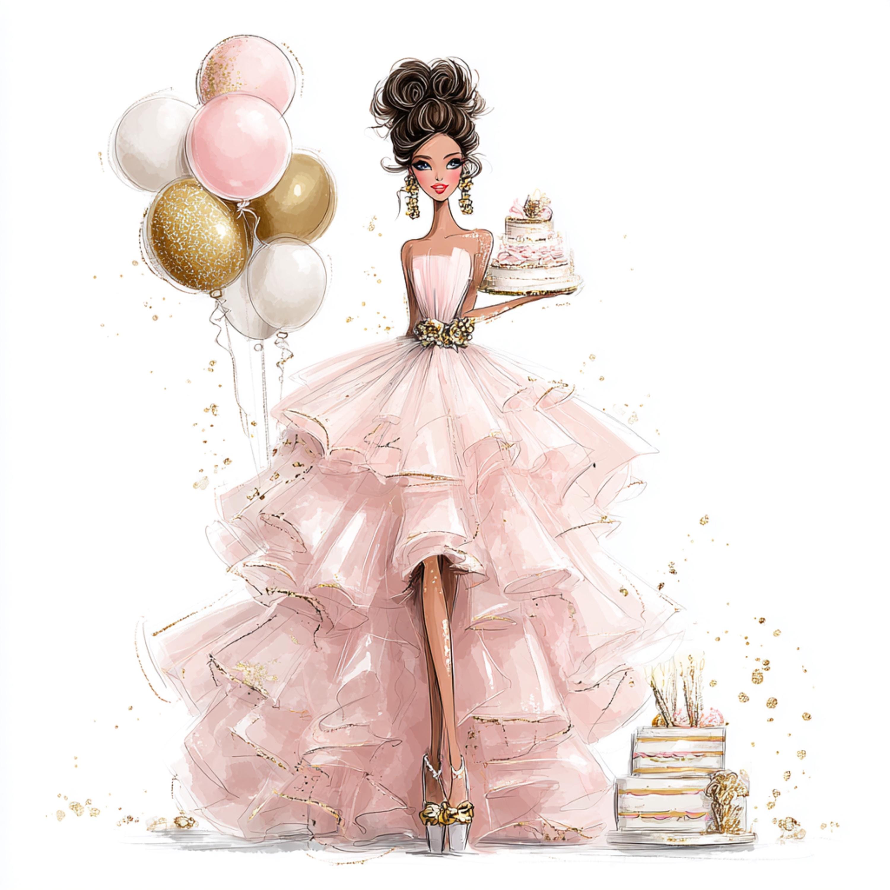 birthday dress drawing Draw and Color a Princess Dress and Some Accessories Drawings for Kids