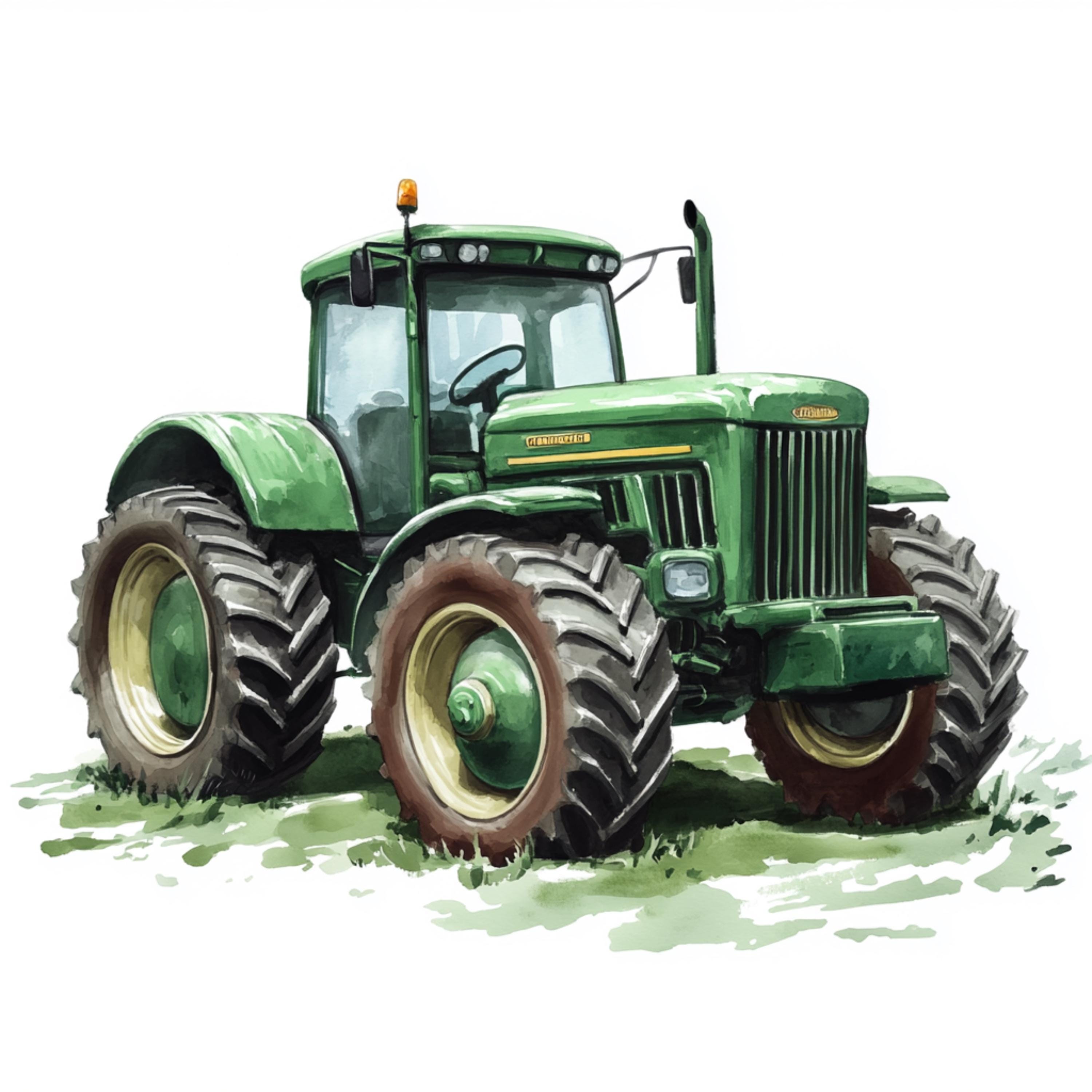 Tractor Graphics Panel 14 PNG Green Tractor Clipart Rustic Tractor Graphics Agricultural ...