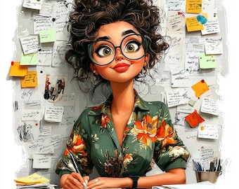 24 PNG Wunderliche Arbeits Mädchen Professionelle Mädchen schrullig Dame Digital Download Kreative Junk Journal Lifestyle Handwerk Büro Dame Clipart Arbeit