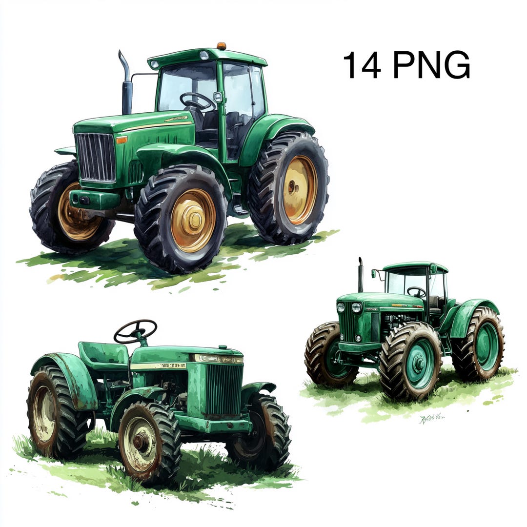 14 PNG Green Tractor Clipart Rustic Tractor Graphics Agricultural ...