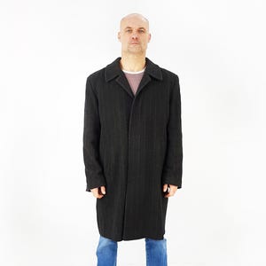 Vintage men&#39;s coat, Size XXL, Wool cashmere winter overcoat, Vtg jacket