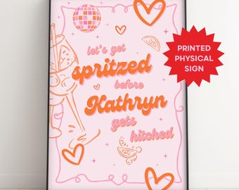 GEPERSONALISEERD A3/A4/A5 Aperol Sprtiz Hen Do GEDRUKT welkomstbord Elegant, trendy esthetische kip welkomstbord