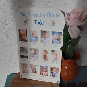 Pôster fotográfico personalizado de lembrança de 1 a 12 meses
