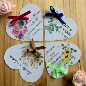 Semi di cuore di fiori da piantare come regalo per gli invitati al matrimonio