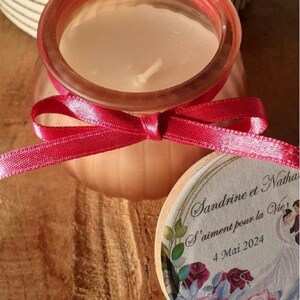 Personalized candle wedding guest gift