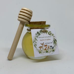 Pot de miel personnalisé cadeau invité mariage baptême