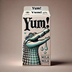 Lekker! Karton krokodillenmelk – eigenzinnige kunstprint in retrostijl
