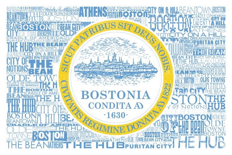 Boston Flag Nickname Canvas Gallery Wrap 14x10 Etsy