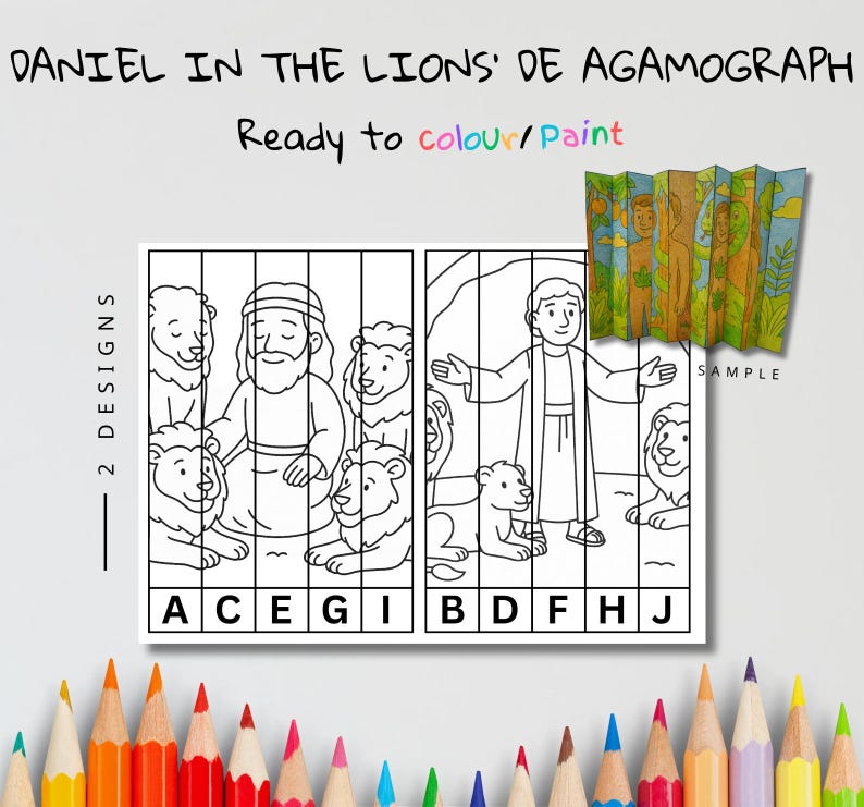 Daniel in the Lions’ Den Agamograph Craft: listing photo