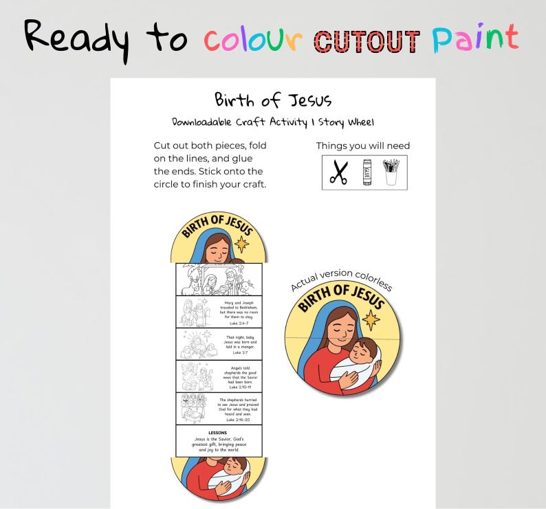 Birth of Jesus Fold-Out Bible Craft: listing photo