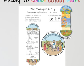 The Triumphal Entry Bible Craft | Palm Sunday Lesson | Christian Coloring Activity | Sunday School Printable