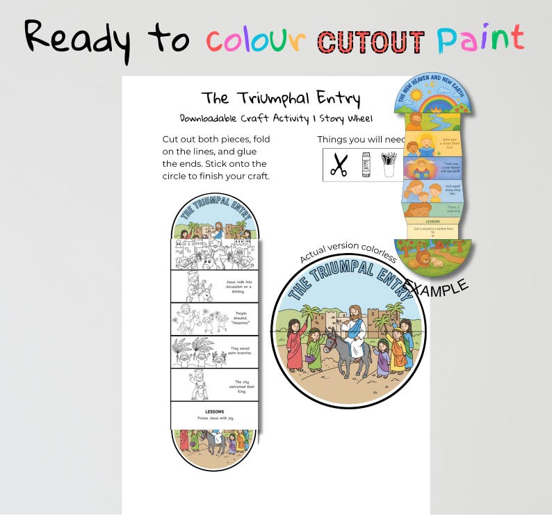 The Triumphal Entry Fold-Out Bible Craft: listing photo