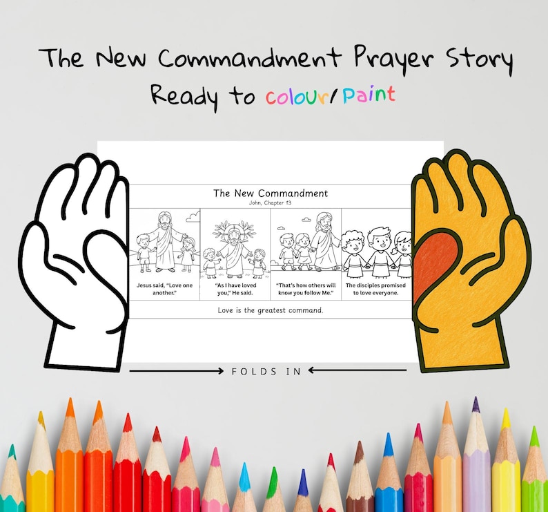 New Commandment Prayer Hands Craft: listing photo