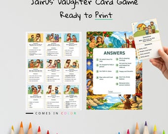 Gioco di carte bibliche per bambini "Gesù risuscita Lazzaro" / Attività per bambini su Giovanni 11 / Materiale stampabile cristiano / Gioco di apprendimento della Bibbia