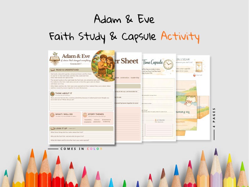 Adam and Eve Faith Time Capsule Pack: listing photo