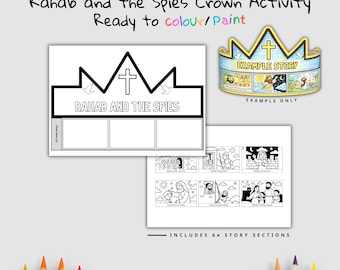 Rahab and the Spies Bible Crown Printable | Faith and Courage | Christian Printable | Bible Coloring Craft