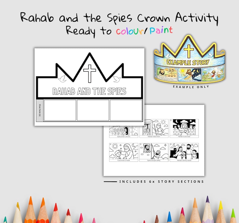 Rahab and the Spies Bible Crown Craft: listing photo
