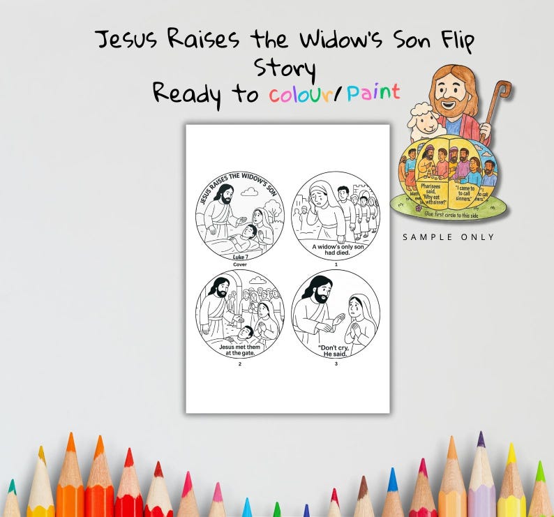 Jesus Raises the Widow’s Son 3D Bible Craft: listing photo
