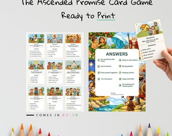 Gioco di carte bibliche per bambini "The Ascended Promise" / Attività sugli Atti 1 per bambini / Materiale stampabile cristiano / Gioco di apprendimento della Bibbia