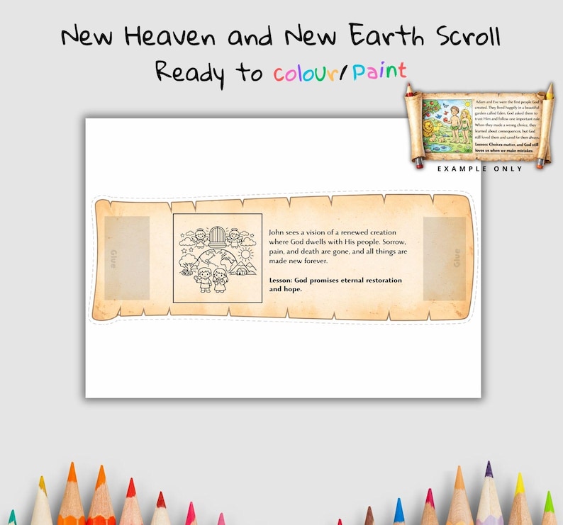New Heaven and New Earth Bible Scroll Craft: listing photo