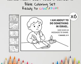 Samuel Hears God Coloring Pages Craft | Kids Bible Craft | 1 Samuel 3 | Christian Coloring Sheets | Sunday School Lesson