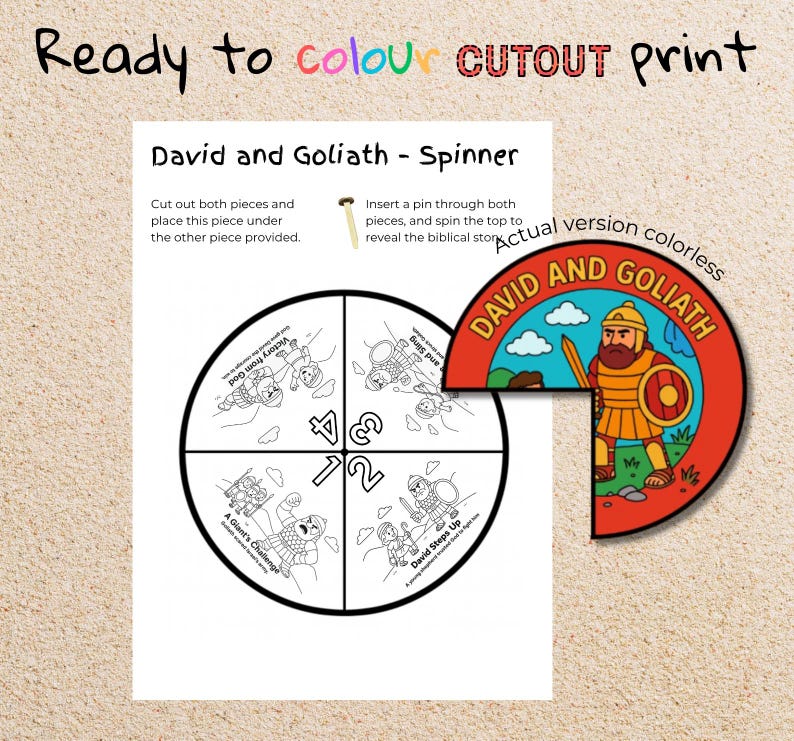 David and Goliath Story Wheel: listing photo