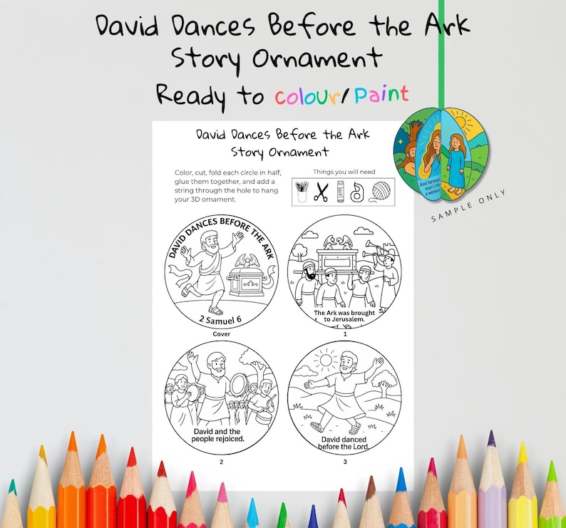David Dances Before the Ark 3D Bible Story Ornament: listing photo