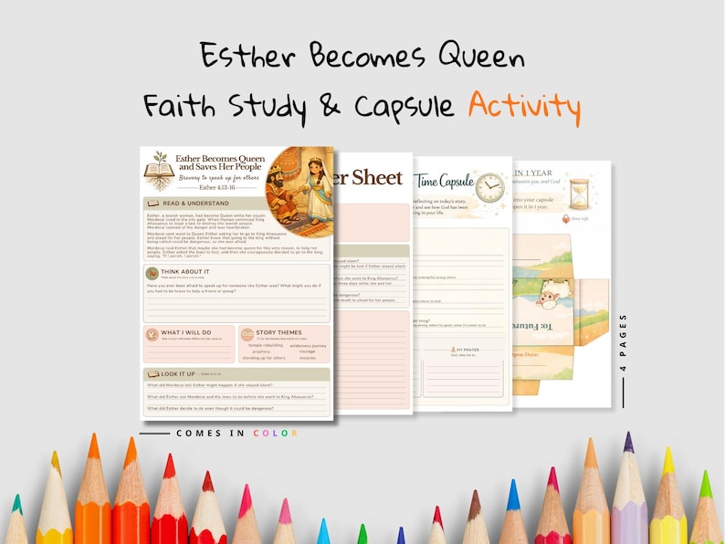 Esther Becomes Queen / Saves Her People Faith Time Capsule Pack: listing photo