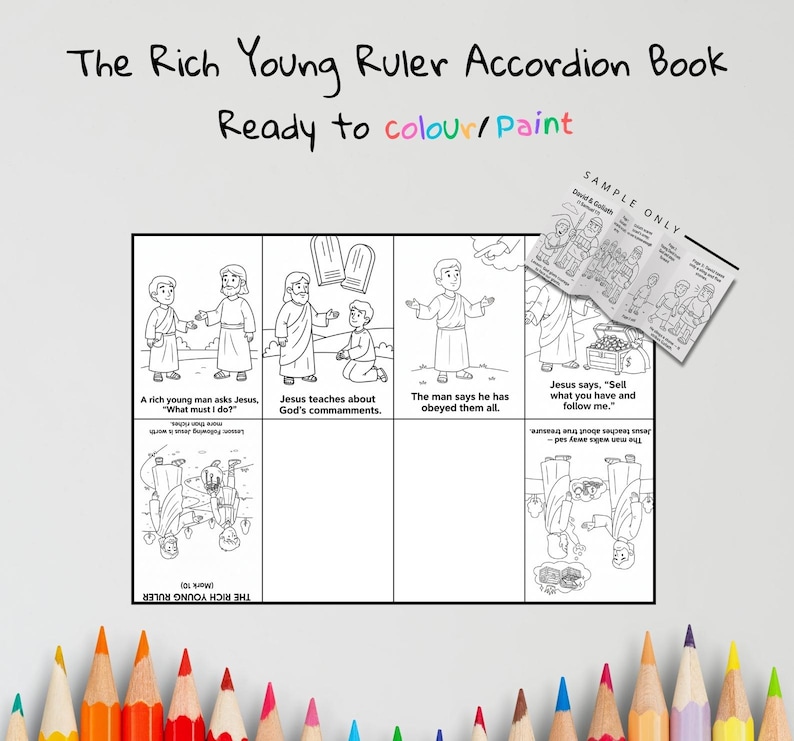Rich Young Ruler Accordion Bible Story Book: listing photo