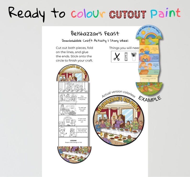 Belshazzar’s Feast Fold-Out Bible Craft: listing photo