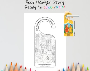 Hannah’s Prayer Kids Bible Craft Door Hanger | 1 Samuel 1 Coloring Craft | Christian Printable | Bible Activity for Kids