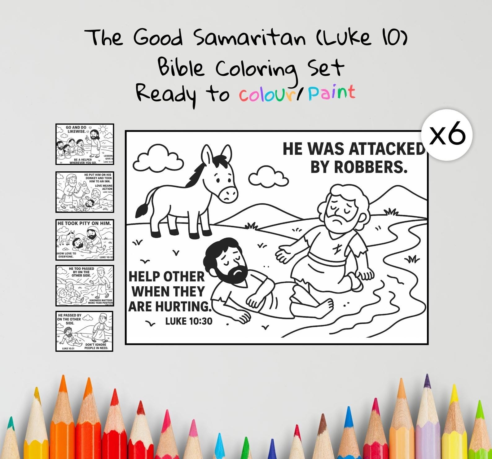 Good Samaritan Bible Coloring Pages Craft | Kids Bible Craft | Luke 10 ...