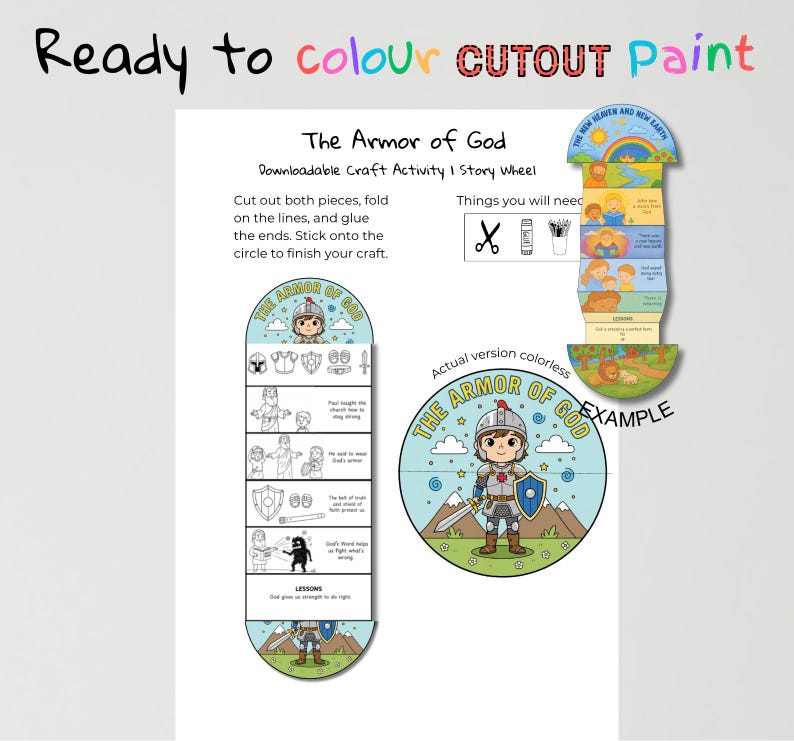 Armour of God Fold-Out Bible Craft: listing photo