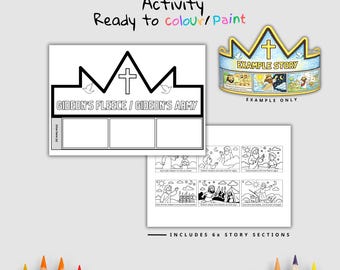 Gideon’s Army Bible Crown Printable | God’s Strength Coloring Craft | Christian Printable | Sunday School Coloring Craft