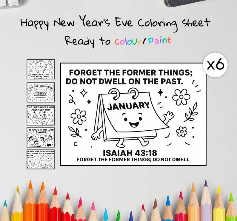 Happy New Year’s Eve Bible Colouring Pages: listing photo