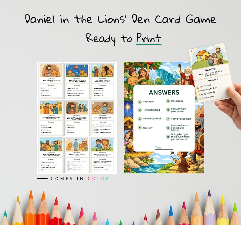 Daniel in the Lions’ Den Bible Card Game: listing photo