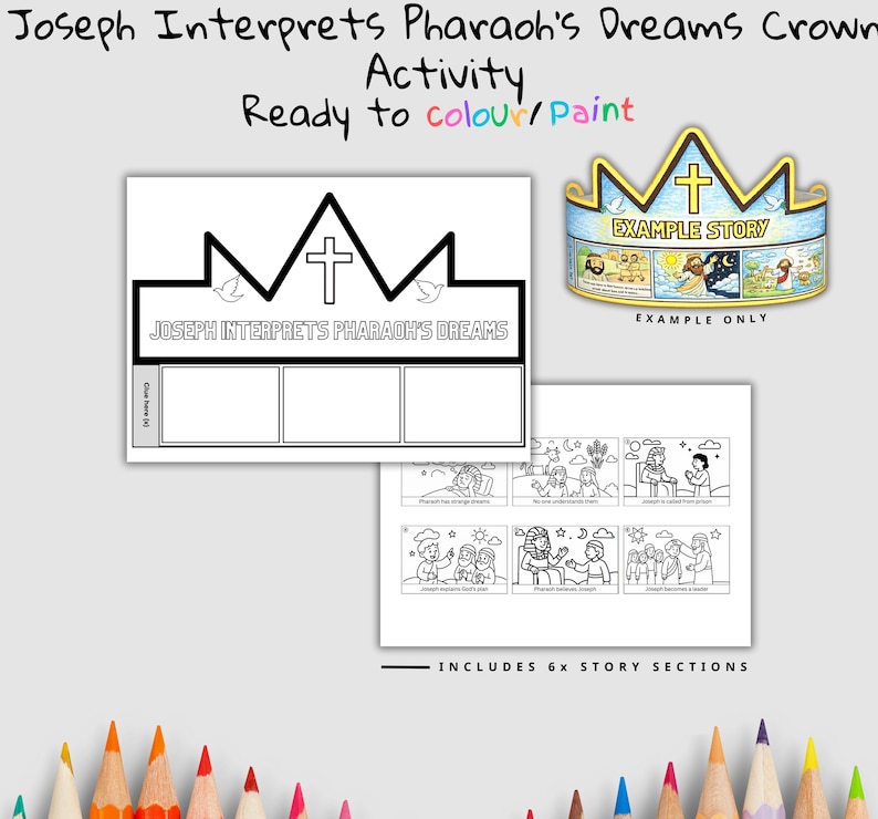 Joseph Interprets Dreams Bible Crown Craft: listing photo