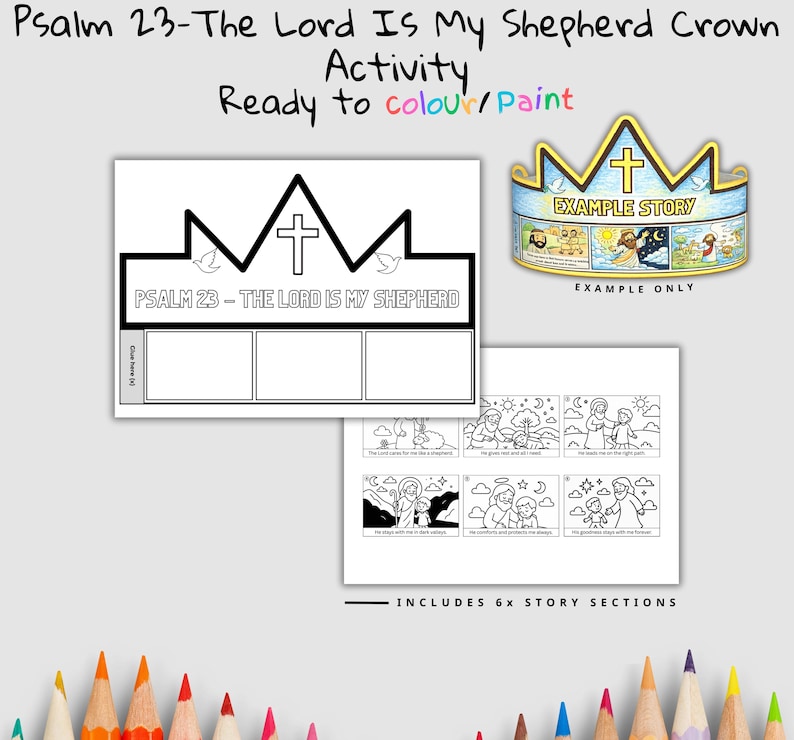 Psalm 23 Bible Crown Craft: listing photo